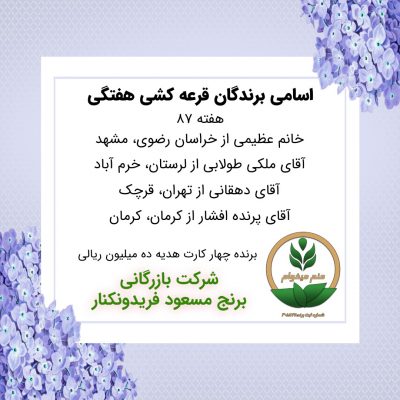 مشخصات برنده هفته 87